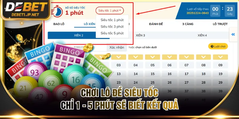 Chơi lô đề siêu tốc chỉ 1 - 5 phút sẽ biết kết quả