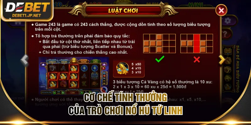 Cơ chế tính thưởng của trò chơi nổ hũ Tứ Linh