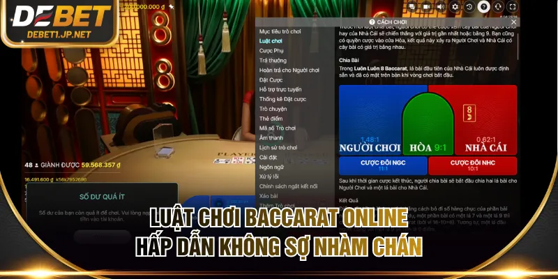Luật chơi Baccarat online hấp dẫn không sợ nhàm chán