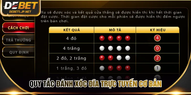Quy tắc đánh xóc đĩa trực tuyến cơ bản