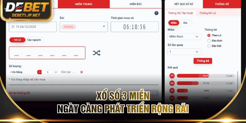 Xổ số 3 miền ngày càng phát triển rộng rãi